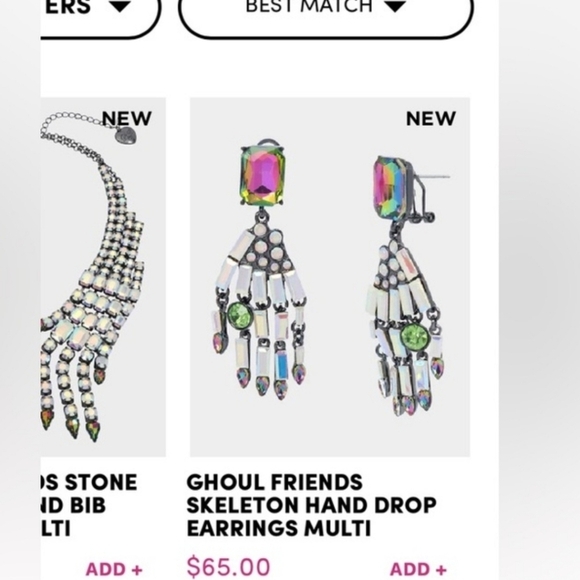 Betsey Johnson GHOUL FRIENDS SKELETON HAND DROP EARRINGS MULTI - Picture 4 of 4